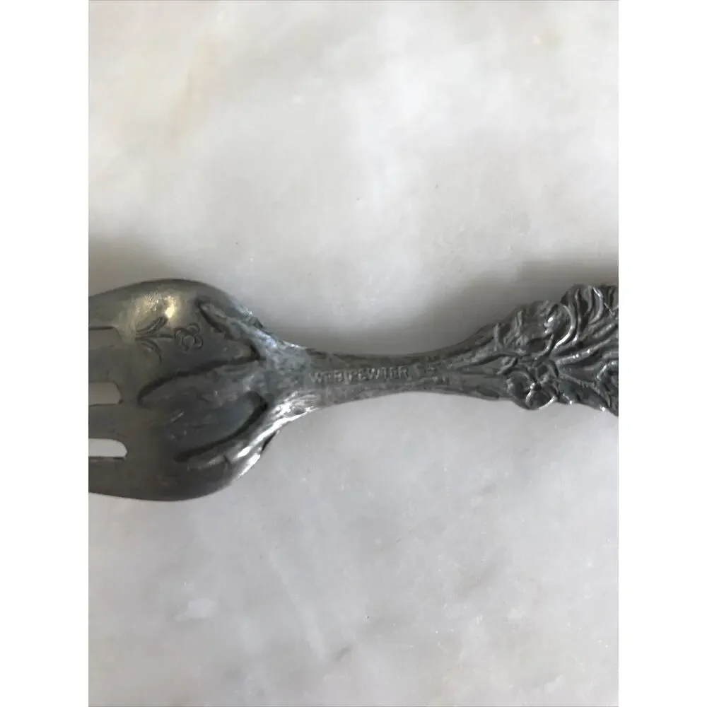 Vintage Web Silver Co Pewter Baby Fork Winnie the Pooh￼ Bear Ducks 1960s